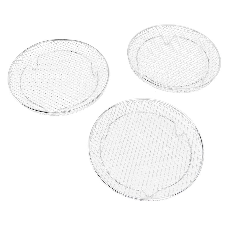 3Pcs Air Fryer Dehydrator Racks Stackable Food Grade Stainless Steel