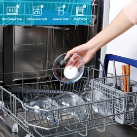 NUTRIUPS 5 Inch Mini Glass Bowls Set of 6, Tempered Glass Snack Bowls for Kitchen Microwave and Oven Safe