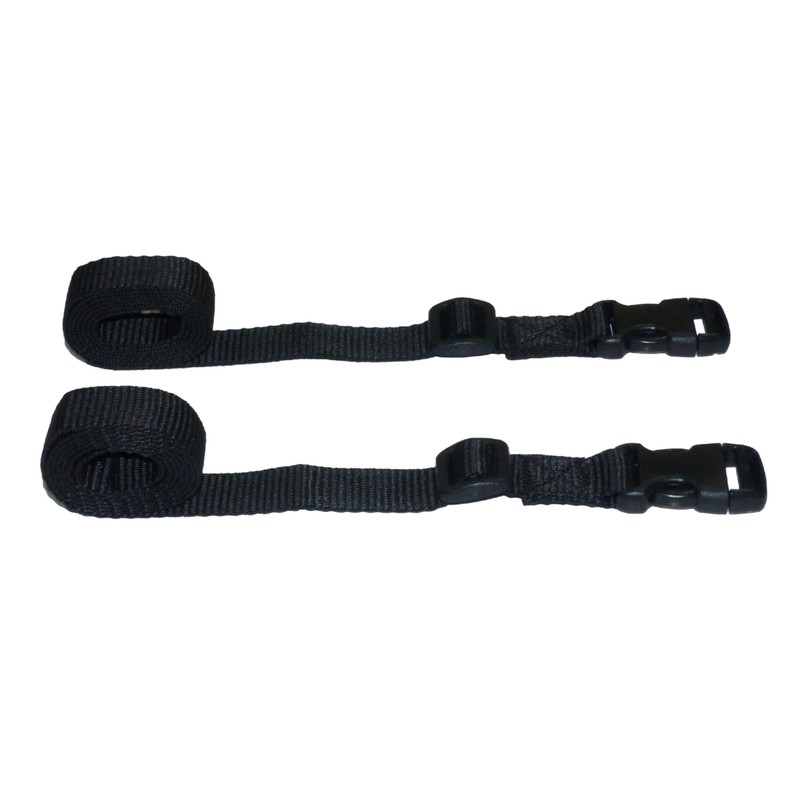 Webbing Strap with Quick Release Buckle, Pack of 2 (Black,
