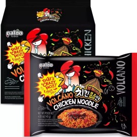 Paldo Volcano Hot & Spicy Curry Instant Chicken Noodle 4.93 oz x 4 Packs