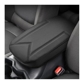 FIILINES Funda de consola central para Toyota RAV4 2019-2026 – Protector de reposabrazos de piel sintética, almohadilla de cojín resistente al desgaste, accesorios interiores resistentes al desgaste, color negro