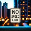 BTFSigns 8" x 12" No Speed Limit Aluminum Sign -