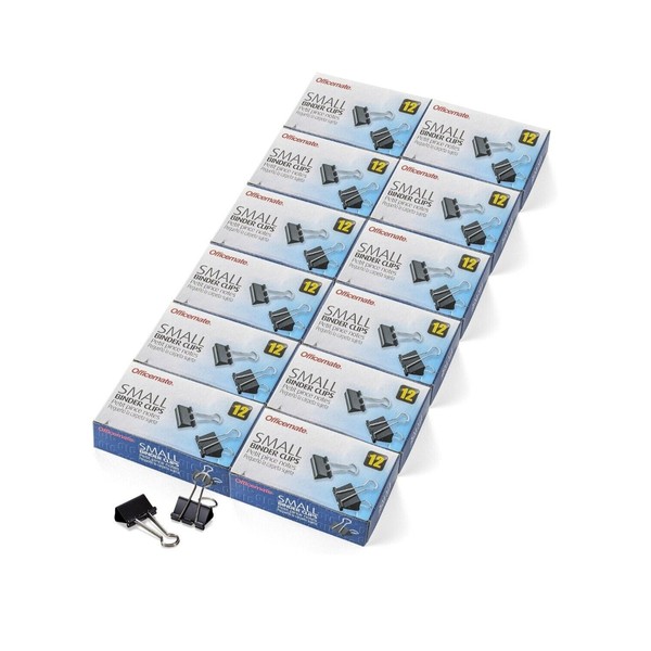 Officemate Small Binder Clips Black 12 Boxes Of 1 Dozen