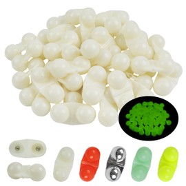 OROOTL Fishing Double Rattle Beads, 45pcs Fishing Rattle Bells Kit Catfish Rig Fishing Attractants Plastic Fishing Beads Inline Lure Rattles Fishing Bait Eggs for Catfish Striper Bass Pompano