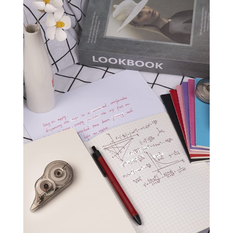 Lzerking Correction Tape, White, 6-Count, Make Instant Corrections With No