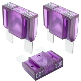 Tecside 100A Car Maxi Fuses | Pack of 3 | 29 mm Plug Fuses for Power Theft & Fuse Holder 12 V 24 V 32 V Blade Fuses for Car, Boat, Motorcycle & Motorhome | iMaXX maxiOTO F9100 Purple