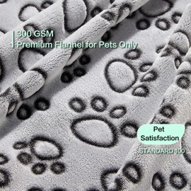 Stuffed Premium Soft Dog Blanket, with Flannel Grey Cute Paw Print, 43 * 66 inches, Cat Blanket Puppy Supplies Dog Products Stuff Essentials