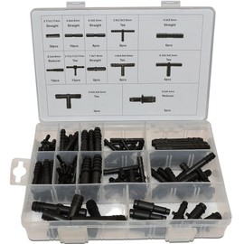 113 Item T-Hose Set, Drip Hose Connector, T-shaped Hose Connector, T Connection Hose Connector, Car Hose Connector, Caps, Plugs, Barbs, Connectors for Drip Irrigation Systems