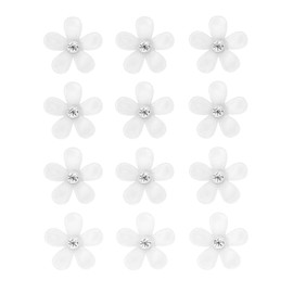 Pack of 10 White Mini Flower Hair Clips, Flower Hair Clips with Rhinestones, Decorative Wedding Hair Clips, Suitable for Weddings, Parties, Gatherings