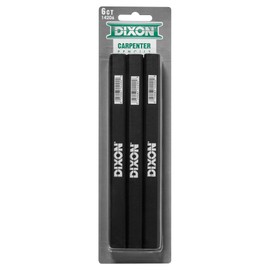 DIXON Industrial Carpenter Pencils, Medium, Black and Silver, 6-Pack, (14206)