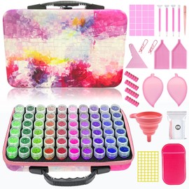 60 ranuras contenedores de almacenamiento de pintura de diamante，Portátil Organizador portátil de pintura diamantes,Accesorios y herramientas de arte de diamante，Cuenta manualidades almacenable