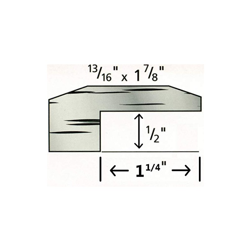 Solid Red Oak Interior Threshold - Style 1-60 inches Long