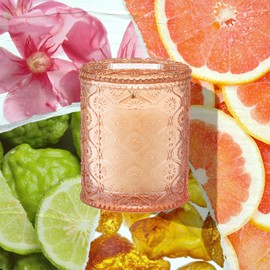 LA JOLIE MUSE Citrus Scented Candle, Citrine & Pink Peony Candles for Women, Luxury Candles Gifts, Mothers Day Candle for Home Scented, Natural Soy Wax Candle, 6 oz 40 Hours Burn