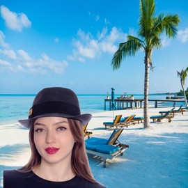 HEYANN Panama Hat for Men, Black L Trilby Hat for Men Straw Hats Fedora Hat for Men Straw Trilby Hat Mens Panama Hat UK Unisex Straw Hat for Men Women (Black-L)