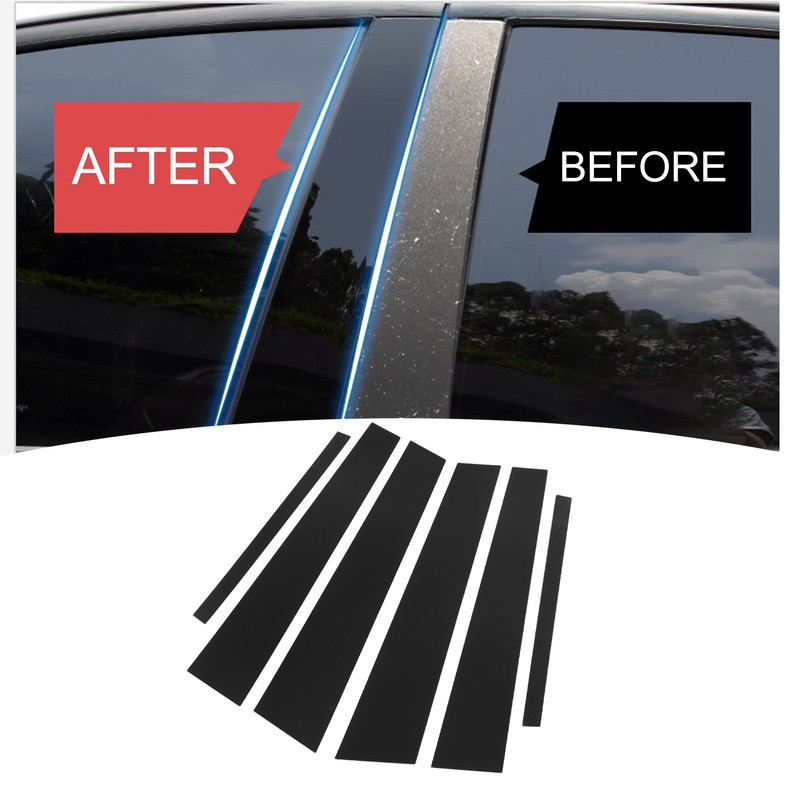 Side Pillar Post Trim 4D Style Glossy Black Replacement for