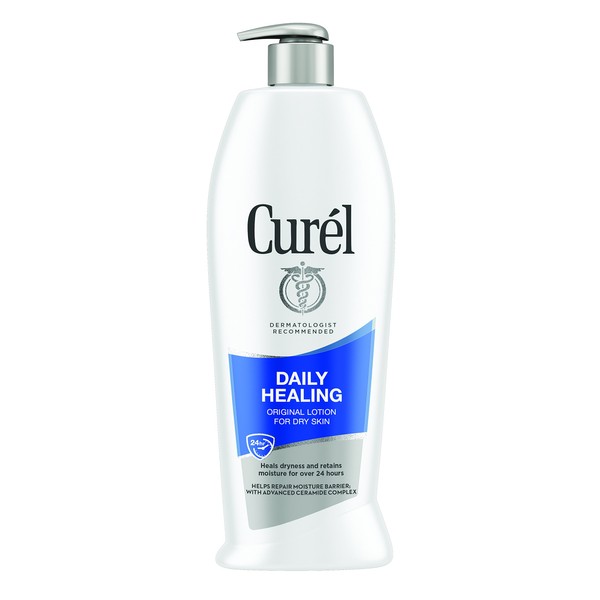 Curél Daily Healing Body Lotion for Dry Skin, Repairs Dry Skin and Retains Moisture, Body and Hand Lotion, with Advanced Ceramides Complex, Light scent, 20 Fl Oz