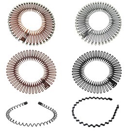 XUKZIMA 6-teiliges Set Stretch Haarkamm, Voll Kreisförmig Stretch, Flexibler Kunststoff, Stirnband Haarbandhalter