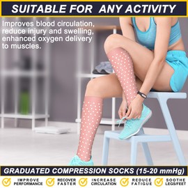 SUNCLOVE 6 Pack Copper Compression Socks for Women & Men Circulation Running Riding, Travel，Medical Nursing Best Support