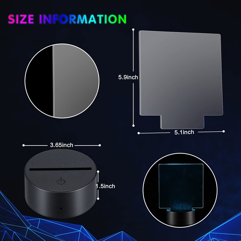 Honoson 4 Set 3D Night Light LED Lamp Base with