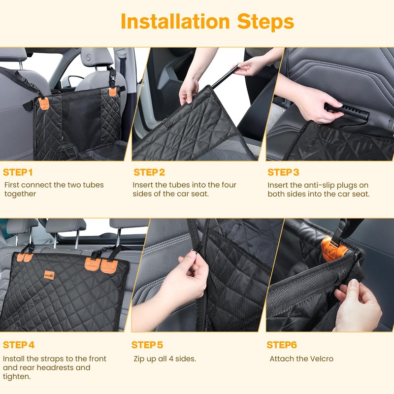 Pecute Dog Car Seat, Back Seat Extender for Dogs, Upgraded