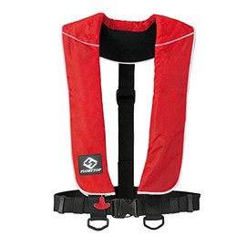 Compact FLOATTOP 150N Buoyancy PFD Outdoor Life Vest Automatic/Manual Inflatable Life Jacket PFD with 33g CO2 Cartridge (Red, Automatic)