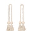 2 Pack Magnetic Tassels Curtain Tiebacks,Decorative Rope Holdbacks for Curtains