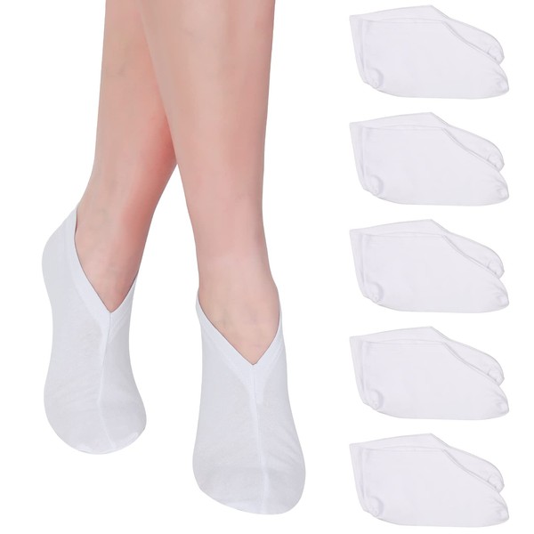 Dacitiery 5 Pairs Moisturizing Socks Overnight, Thin Foot Spa Socks Cotton Moisture Enhancing Socks Cosmetic Moisturizing Socks for Dry Cracked Feet