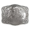 Nocona Men's Crumrine Silver Bison Scaloped Buckle, One Size