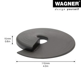 WAGNER Door Stop Black - Diameter 110 x 15 mm, High-Quality Plastic, Black, for Pushing and Clamping, Fixes the Door, Protects Door and Wall - Design Award - 15698101