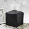 1 x Black Tissue Box Cover Square PU Leather Tissue
