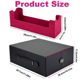 Viyohoh Trading Cards Storage Box, Portable Handle 1800+ MTG Deck Box with Lock Buckle, Removable Card Organizer Case for TCG/CCG Baseball Sport Playing Game Cards(Black&Red)