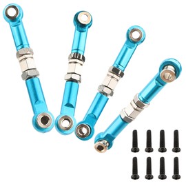 GDOOL 2 Pairs Upgrade Steering Linkage 16431 Adjustable Pull Rod Linkages Arm Tie Rod,Replacement Spare Parts for H16BM H16PL H16DR H14BM 14210 JC14EP HP474 HP141S RC Trucks (Blue)