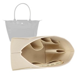 Lckaey Purse Organizer Insert for longchamps bags for women(Large) Handbags Organizer 1012BEIGE-L