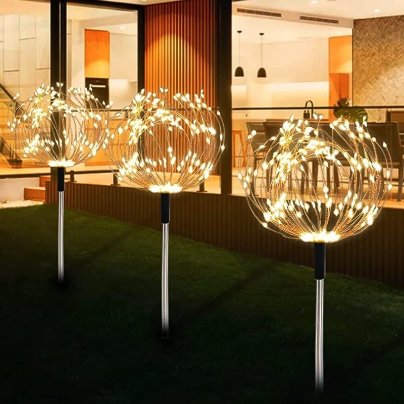 Upgrated 3 Pack Solar Garden Path Lights with Remote, 120