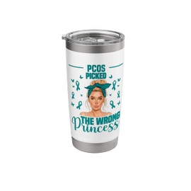 PCOS Awareness Month Warrior Princess Ovary Syndrome Stainless Steel Insulated Tumbler