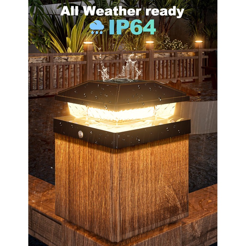 VOLISUN 4x4 Solar Fence - Post Cap Lights 12pack Outdoor