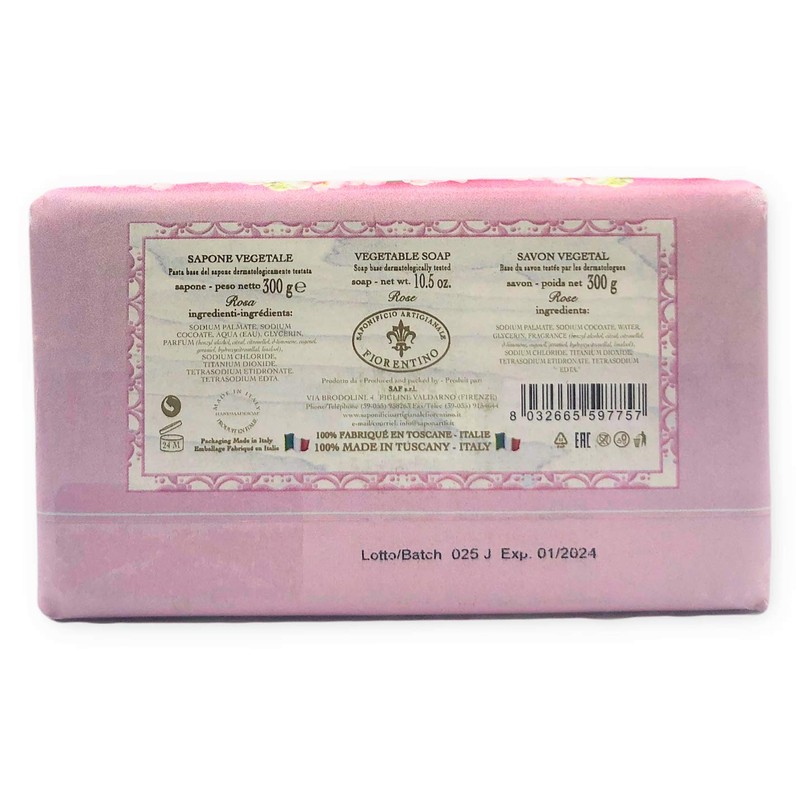 Saponificio Artigianale Fiorentino Moisturizing Italian Vegetable Soap 10.5 oz Made