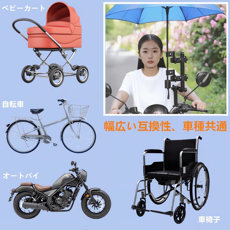 Bicycle Umbrella Holder [2025 Model] Umbrella Stand, 360° Rotation, Foldable,