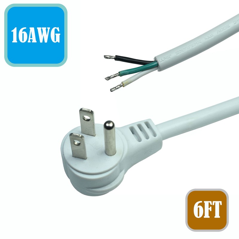 3 Prong 6Ft Power Cord Pigtail,Heavy Duty 16 Gauge Power