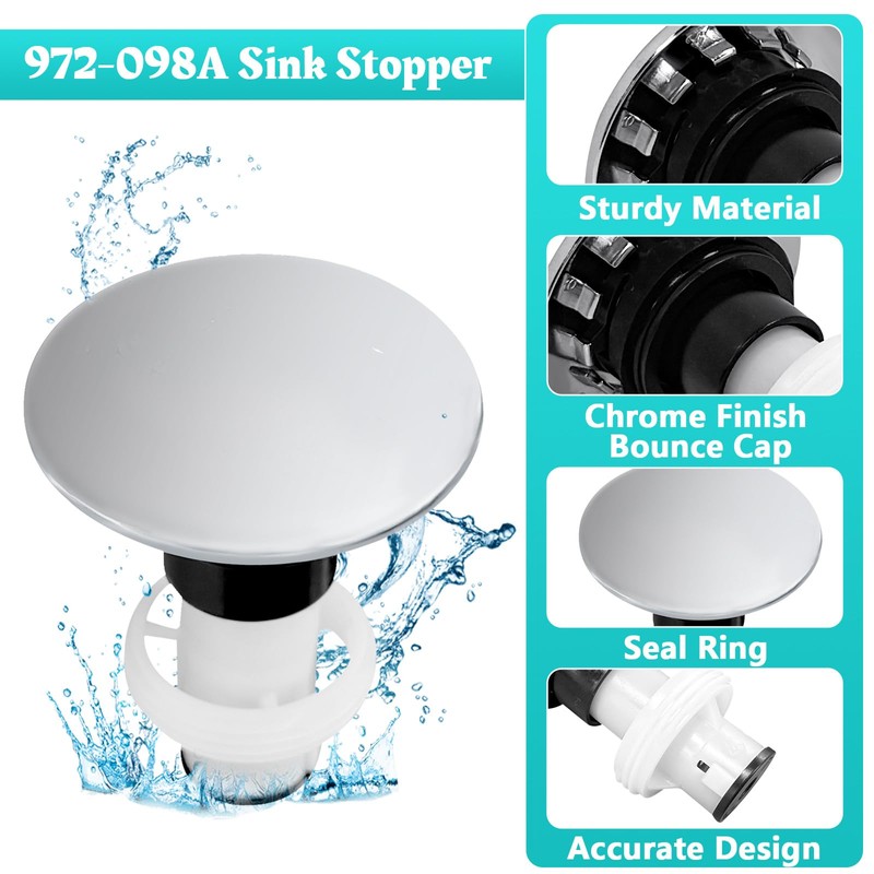 Sthovd 972-098A Seal Plug Stopper for Drain Sink Plug Part