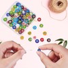 FINEPOTY Beads，144Pcs Glass Beads Flat Round Spacer Beads for Lampwork