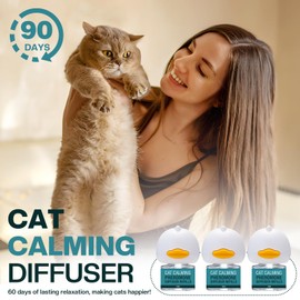 Cat Calming Diffuser 6 in 1 Multicat Calming Pheromones Diffusers Relief Stress Anxiety Fighting Scratching 90 Days Calm Relaxing Pheromone for Cats kit 48ml Refill Fits All Common Diffuser Plug In