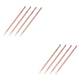 Housoutil 2sets Triangular Cuticle Nail Art Pusher Scraper Stainless Steel Nail Removal Tool 4pcs*2