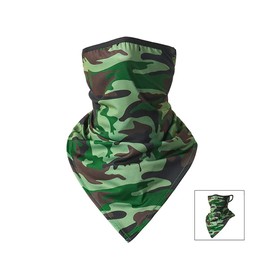 VOANZO 2 Pcs Outdoor Multifunctional Sports Ice Silk Breathable Anti-dust Sun Protection Half Face Mask Headscarf, Magic Head Scarf for Riding, Motorcycling, Hiking, Fishing(Green + Blue)