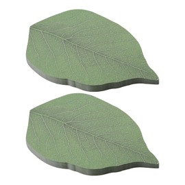 Luckious 100 Sheets Sticky Notes - Green Leaf-Shaped Self Stick Notes, 2 Packs Sticky Memo Pads for DIY Decoration, School, and Home Uses