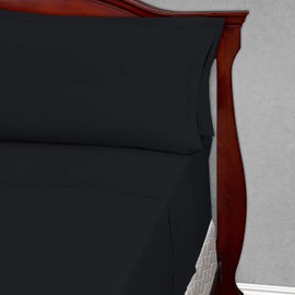 Cosy House Collection King Size Bed Sheets - Black Luxury Sheet Set - Deep Pocket - Super Soft Hotel Bedding - Cool & Wrinkle Free - 1 Fitted, 1 Flat, 2 Pillow Cases - King Sheets - 4 Piece