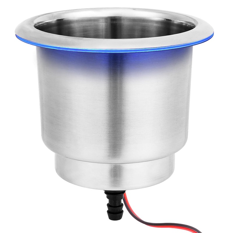 Young Marine Stainless Steel Cup Holder with Light and Drain