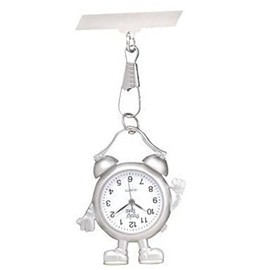 Silver Alarm Clock Fob Watch Great Midwife Nurse Gift Present