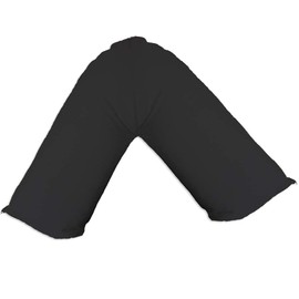 Home Linen Furnishing V Shape Pillowcase 200TC Percale Quality In 6 Sizes and 24 Colours (Black)