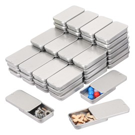 IHDYPPEW 70 Pack Silver Metal Tin Containers, Mini Metal Tin Box with Lid, Empty Lip Balm Containers for DIY Projects, Pills, Candies, Jewelry (2.36 x 1.34 x 0.43 Inch)